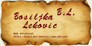 Bosiljka Leković vizit kartica